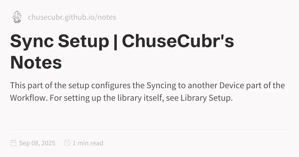 Sync Setup | ChuseCubr's Notes
